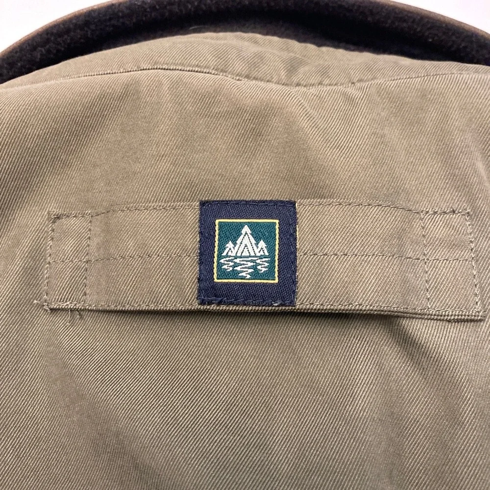Rainforest Jacket Reversible Twill Fleece Plaid Men's Medium Tan Leather Collar